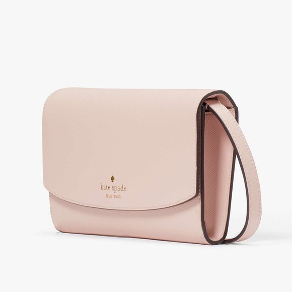 New Kate Spade Dana Small Flap Crossbody Saffiano Rose Smoke - Picture 3 of 5